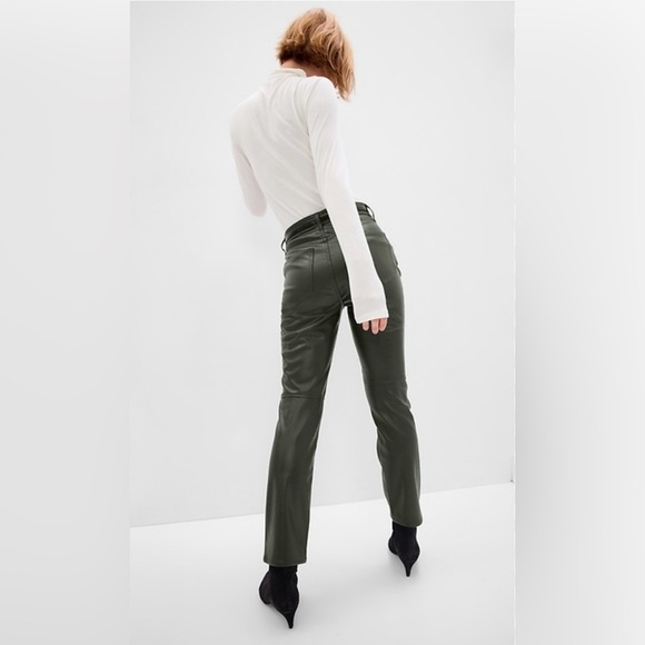 GAP Vintage Slim High Rise Dark Green Pants - Picture 3 of 7